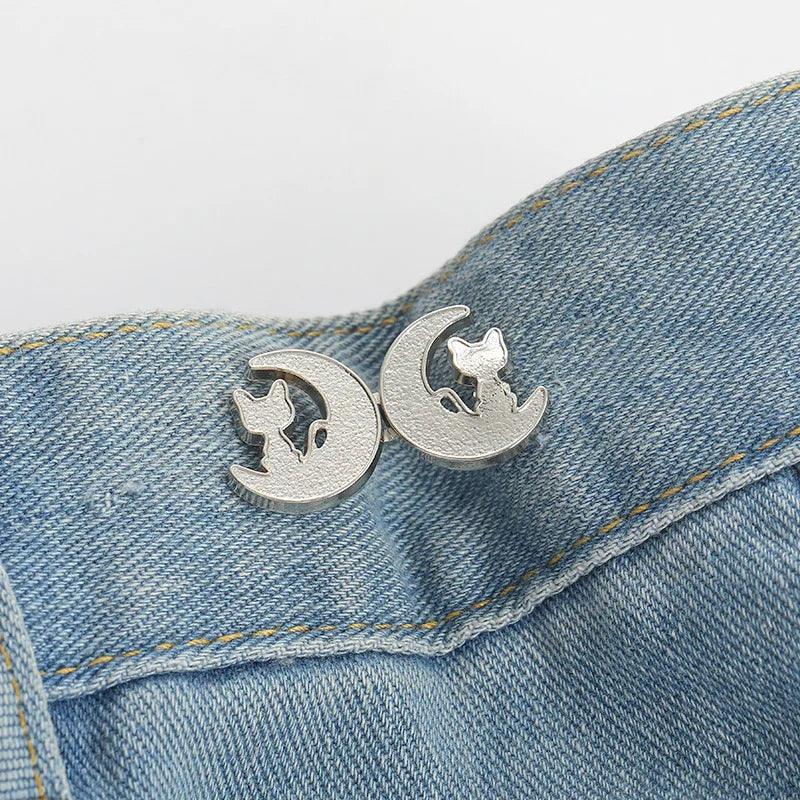 1Pcs Adjustable Clips for Pants Fastener Pants Pin Retractable Button Loose Button for Waist for Jeans Perfect Fit Reduce Waist - NTKSTORE