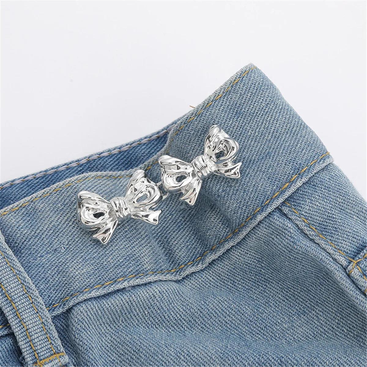 1Pcs Adjustable Clips for Pants Fastener Pants Pin Retractable Button Loose Button for Waist for Jeans Perfect Fit Reduce Waist - NTKSTORE