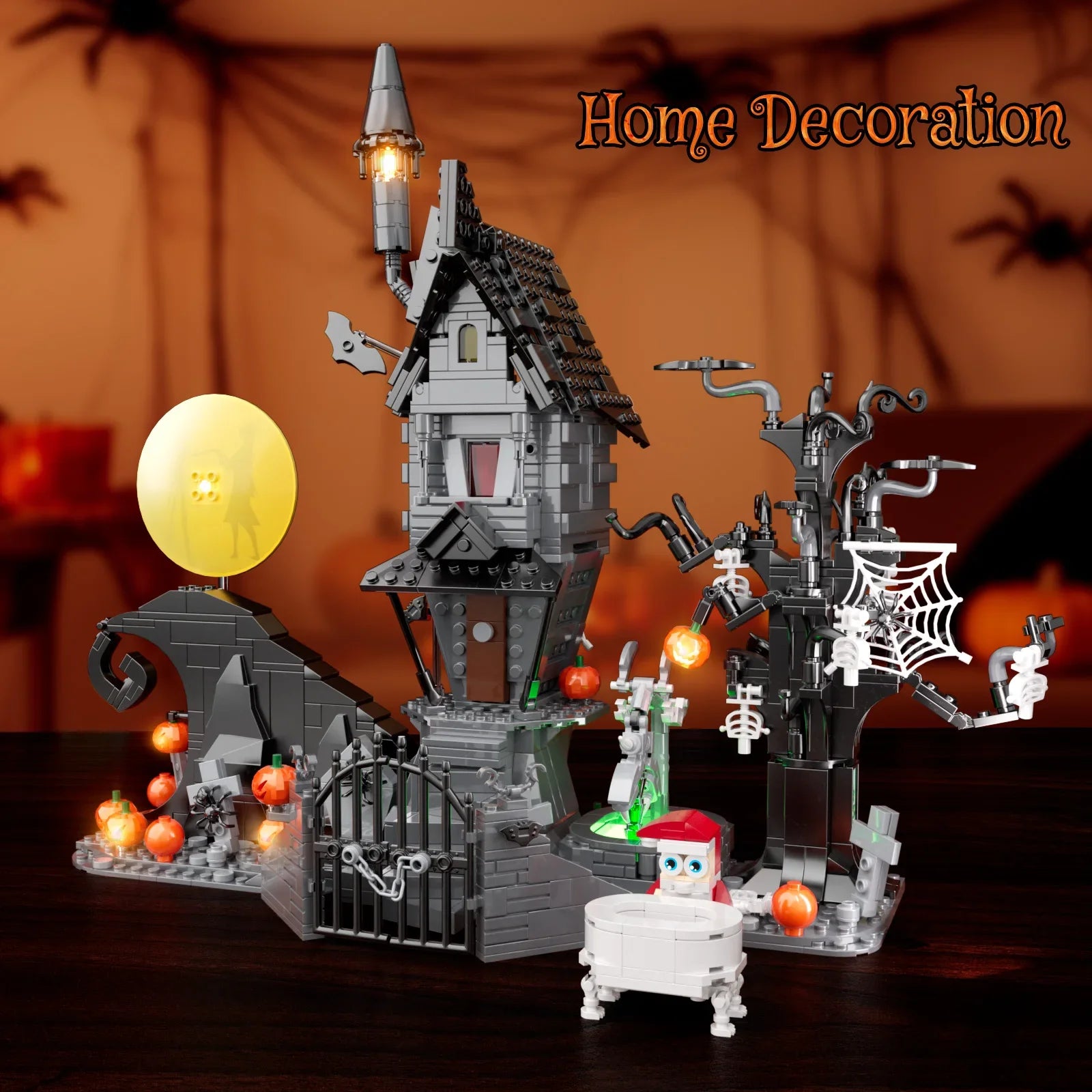 MOC Nightmares Before Christmas Halloween Pumpkin Nightmare House Building Block Set Haunted House Toys Children Gifts（957PCS) - NTKSTORE