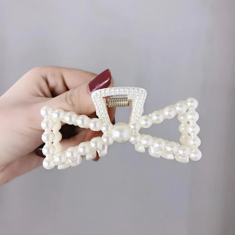 Hair Claw Clip Beautiful Fashion Women Large Hair Grip Imitation Pearl Hair Clamp - NTKSTORE