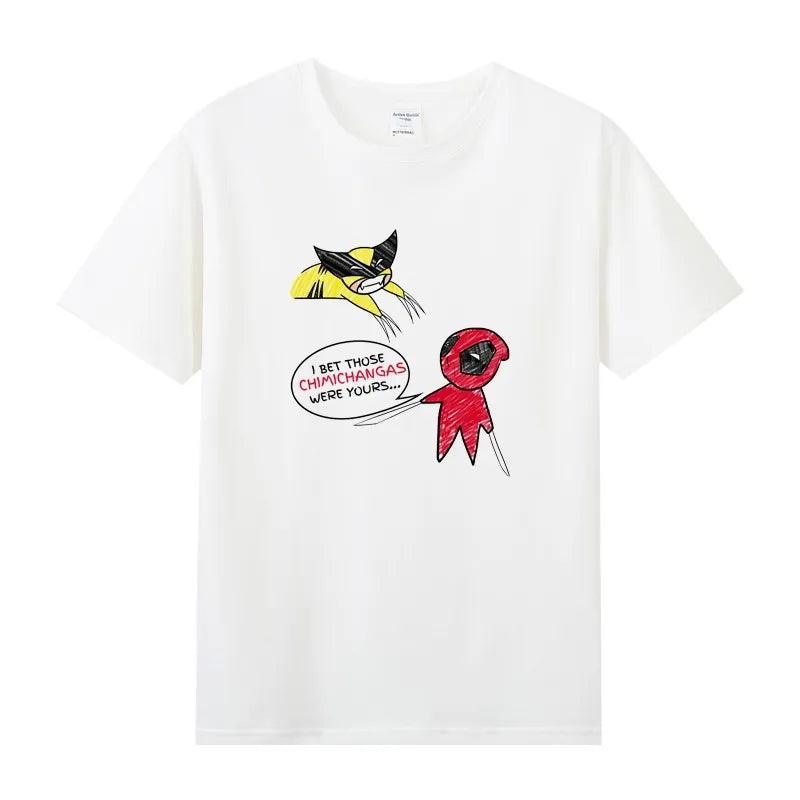 Cotton Crew Neck Short-sleeved Women T-shirt Half-sleeved Male Summer Marvel Hero Deadpool Deadpool Maternity Clothes - NTKSTORE