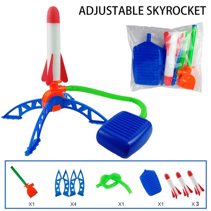 Kid Air Rocket Foot Pump Launcher Outdoor Air Pressed Stomp Soaring Rocket Toys Child Play Set Jump Sport Games Toy For Children - NTKSTORE