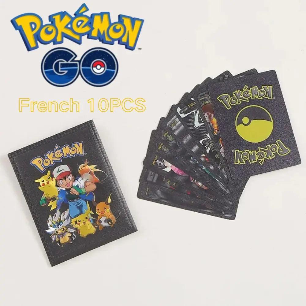 10Pcs Pokemon Cards German Spanish French English Vmax GX Color Energy Card Pikachu Rare Collection Battle Trainer Boys Gift - NTKSTORE