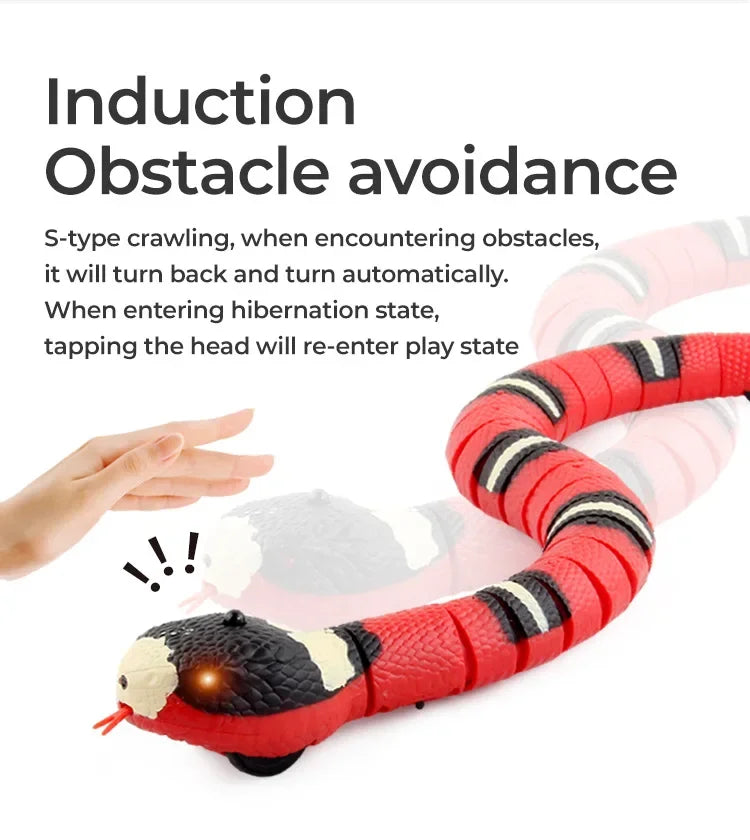 Smart Sensing Cat Toys Interactive Automatic Eletronic Snake Cat Teaser Indoor Play Kitten Toy USB Rechargeable for Cats Kitten - NTKSTORE