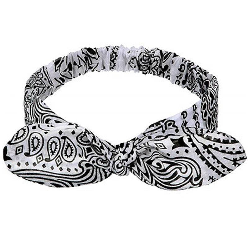 New Boho Women Soft Solid Print Headbands Vintage Cross Knot Elastic Hairbands Turban Bandanas Girls Hair Bands Hair Accessories - NTKSTORE