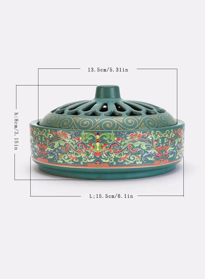 Mosquito incense box with cover incense burner Household ceramic tray incense burner mosquito incense burner decoration - NTKSTORE