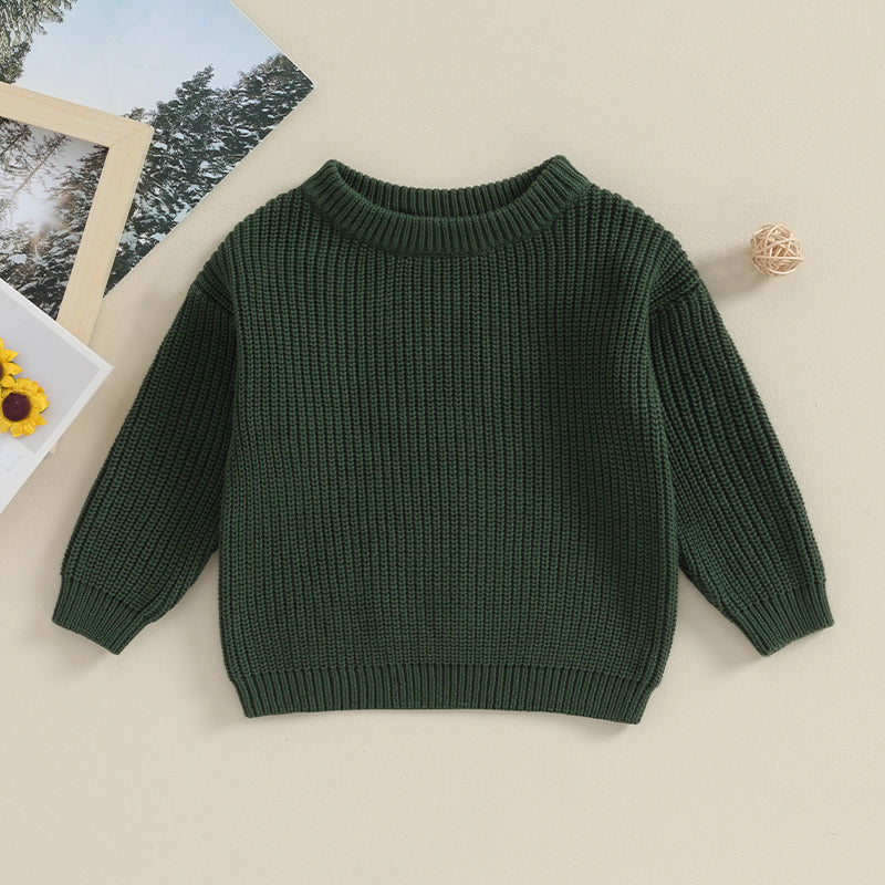 Baby Boys Girls Warm Sweaters Knitted Loose O-neck Pullover Knitwear Sweaters Tops 0-5Y - NTKSTORE