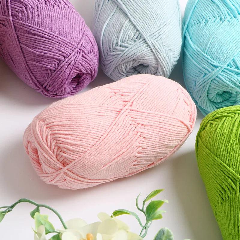 40-50g/Set 4ply Milk Cotton Knitting Yarn Needlework Dyed Lanas For Crochet Craft Sweater Hat Dolls At Low Price - NTKSTORE