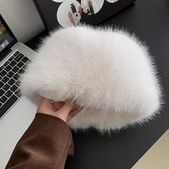 Korean Fashion Hat Women's Winter Snow Ski Cap Thick Warm Imitation Fur Bucket Hat Fisherman's Hat Mink Fur Ladies Mongolia Cap - NTKSTORE