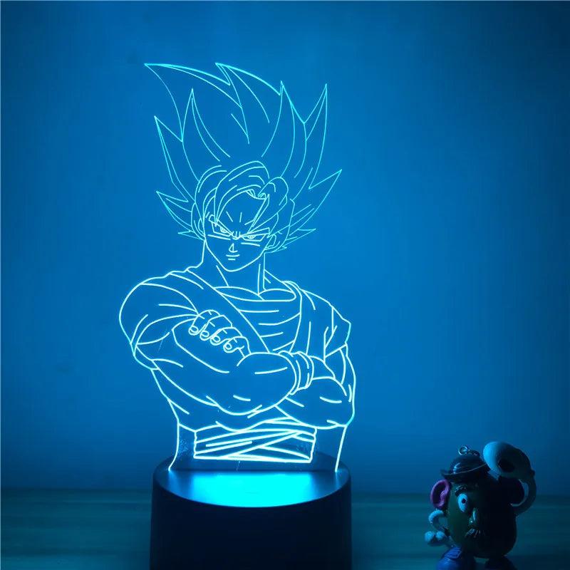 Anime Goku Vegeta Dragon Ball Z Super Saiyan 3D Lamp LED Night Light Goku Jiren Broly Table Lamp Gift 7 Colors - NTKSTORE