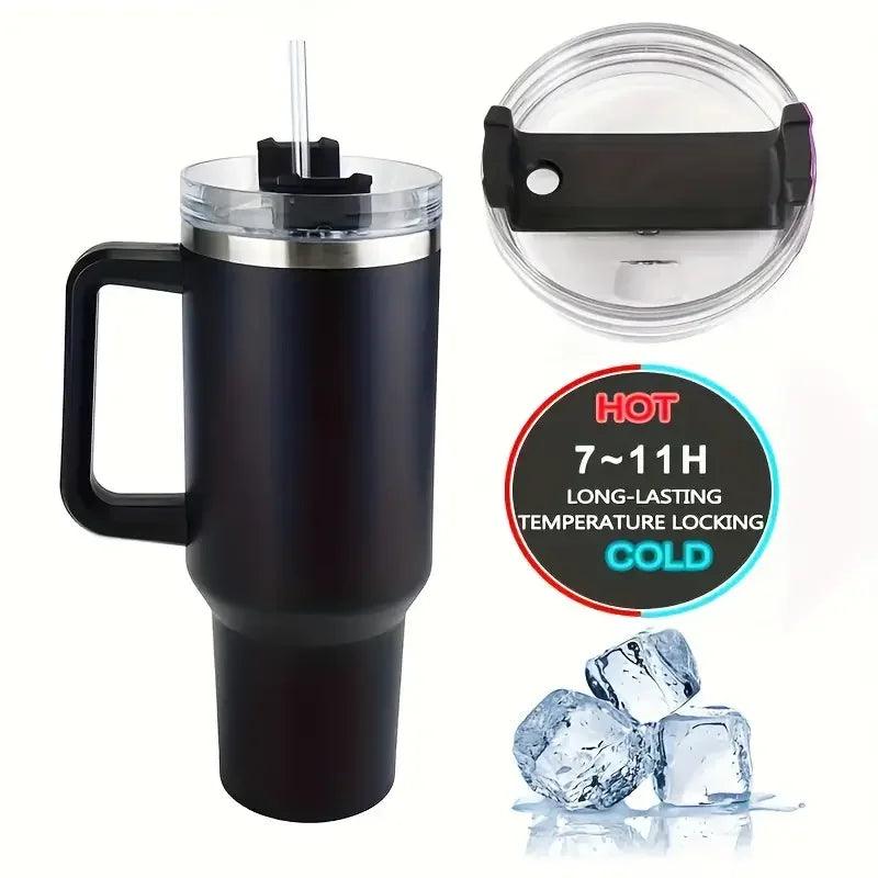 1PC Bingba Cup Car Large Capacity Portable Handle Cup Stainless Steel Insulation Cup Coffee Insulation Cup 40oz - NTKSTORE