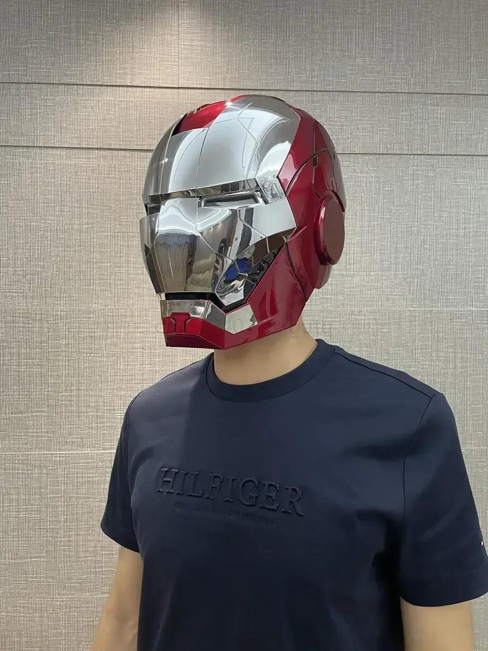 Iron Man Mk5 Helmet War 1:1 Machine Avengers Cosplay Electric Open Close Chinese English Voice Remote Control Birthday Toy Gifts - NTKSTORE