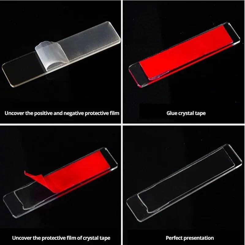 2pc Ultra Thin Transparent Red Film Double Sided Tape With HighTemperature Resistance No Marks Waterproof Adhesion Strong Adhes - NTKSTORE