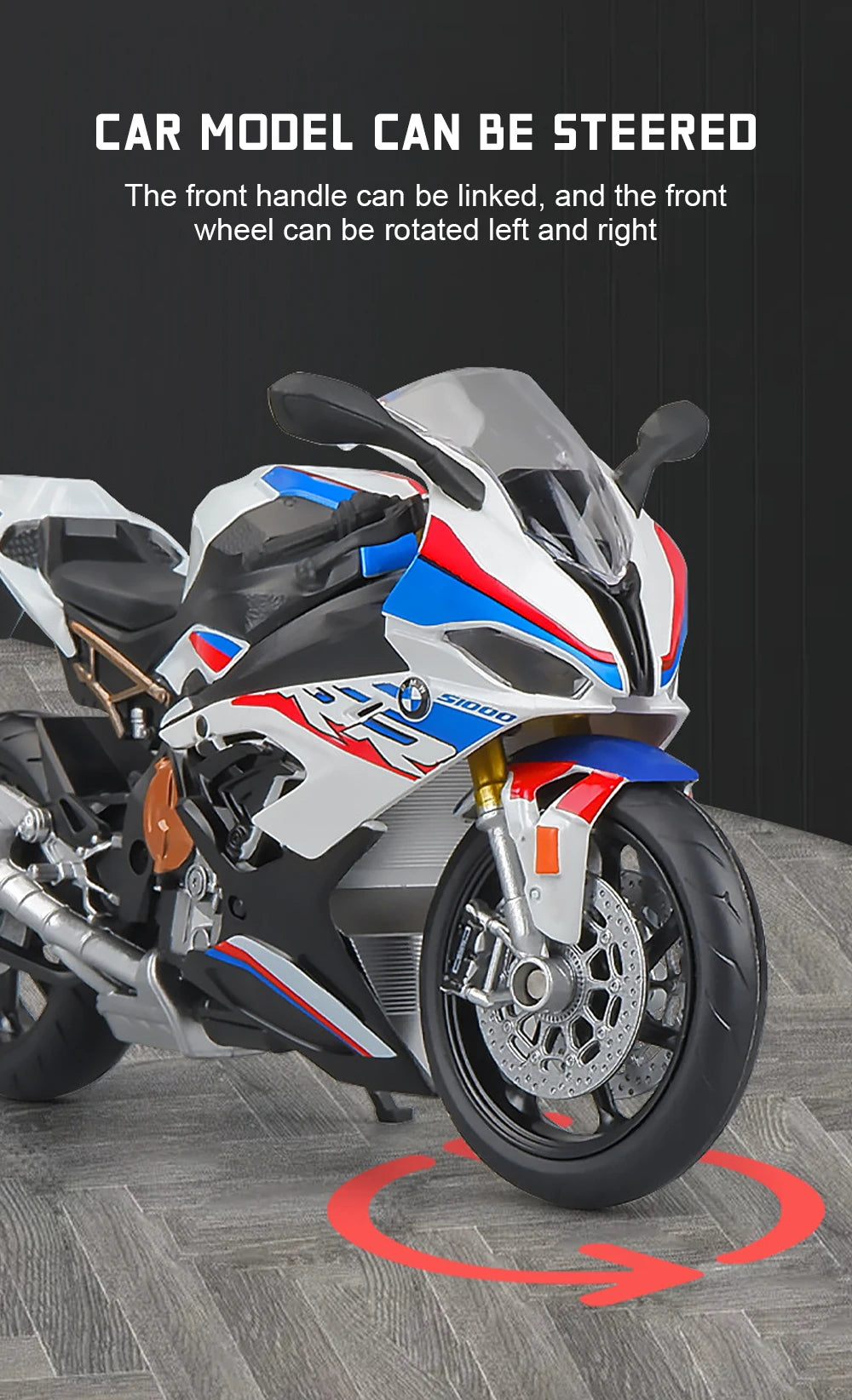 1/12 BMW S1000RR Alloy Diecast Motorcycle Model Toy Collection Hobbies Shork-Absorber Off Road Autocycle Toys Car Kid Gifts