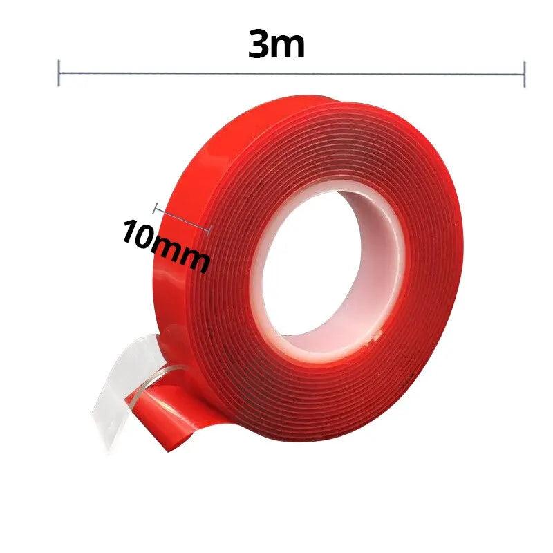 2pc Ultra Thin Transparent Red Film Double Sided Tape With HighTemperature Resistance No Marks Waterproof Adhesion Strong Adhes - NTKSTORE