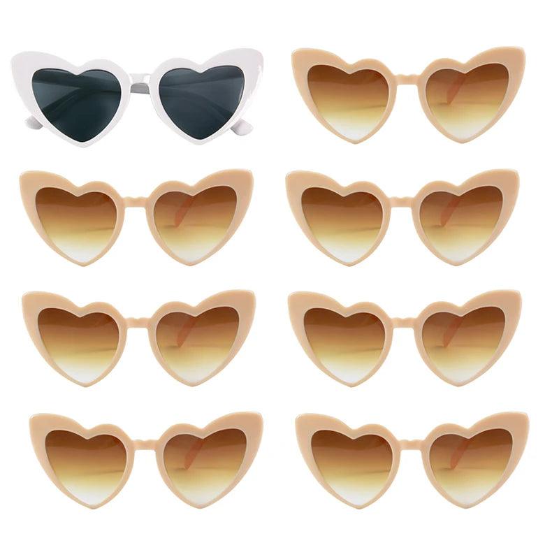 Heart Shaped Sunglasses for Women Retro Cat Eye Sunglasses Wedding Engagement Decoration Shopping Traveling Party Accessories - NTKSTORE