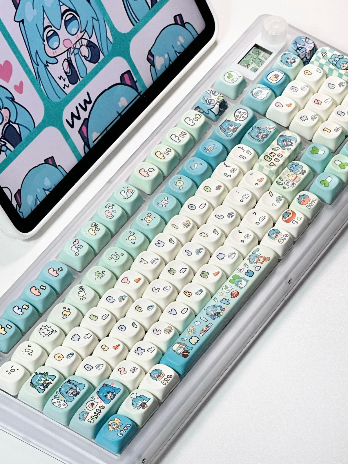 Miku Anime Keycap Xoa Pbt Cartoon Keycap Customization Individuation Keyset For Mechanical Gaming Keyboard Switch Birthday Gifts - NTKSTORE