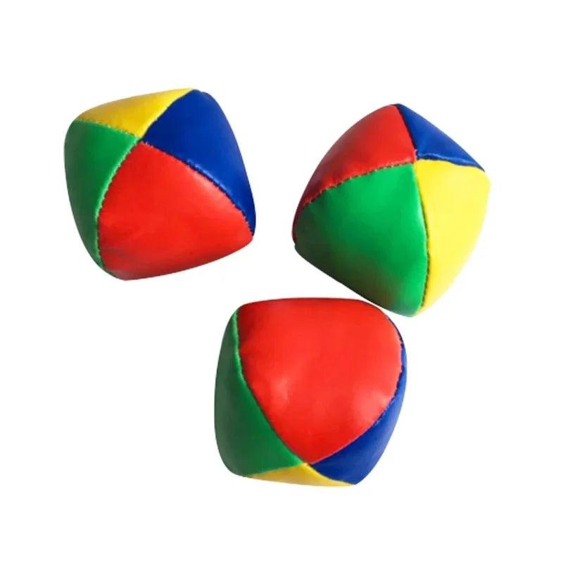 PVC juggling balls filled with leather sandbags 3/6 juggling balls set circus balls 4 panel colors children's outdoor sports toy - NTKSTORE