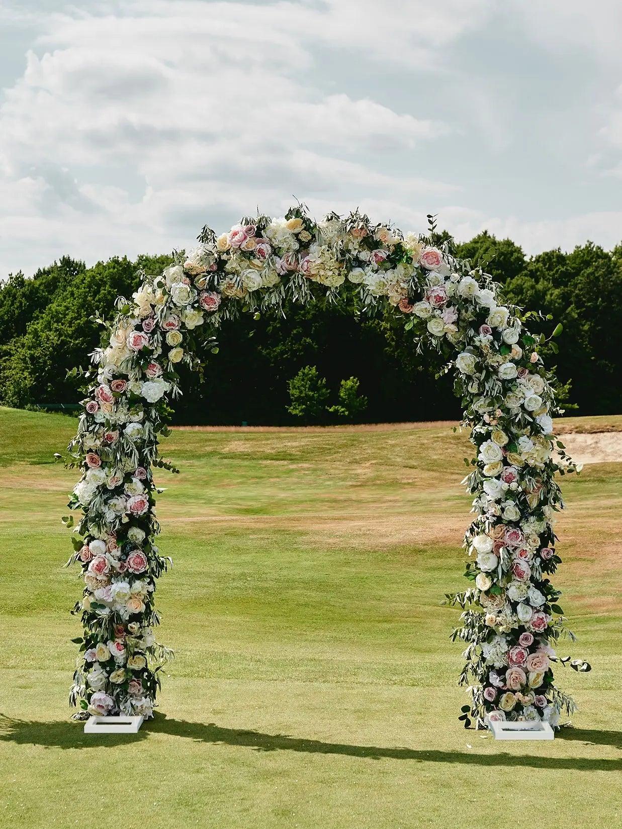 Large Metal Wedding Arch, Balloon Arch Backdrop Arch Stand for Wedding, Bridal, Garden, Yard, Indoor Outdoor Party Decoration - NTKSTORE