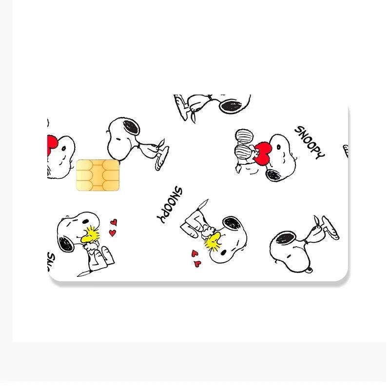 Snoopy Credit Card Debit Card Stickers DIY Anime Cartoon Waterproof Melody Poker Stickers Film Tape Skins Small Stacks - NTKSTORE