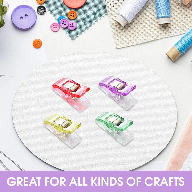 50PCS Sewing Clips Colorful Clips Multipurpose Plastic Craft Crocheting Knitting Safety Clothing Clips Color Binding Clips Paper - NTKSTORE