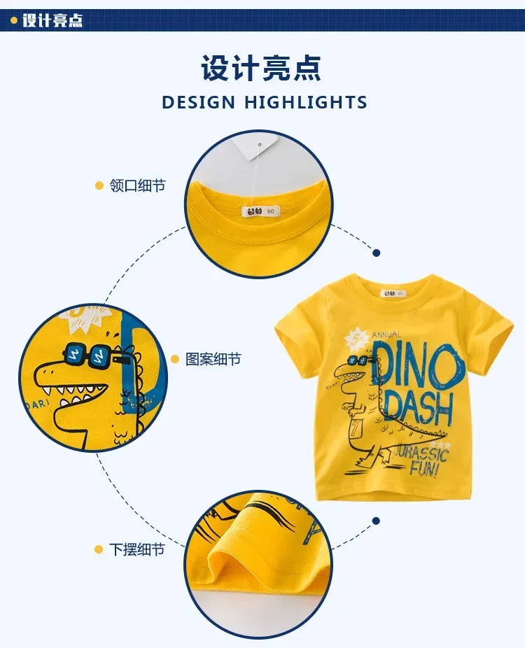 Children's Clothing Summer Edition Children's Clothing Boys T-shirt Summer Baby Short sleeved Sweatshirt - NTKSTORE