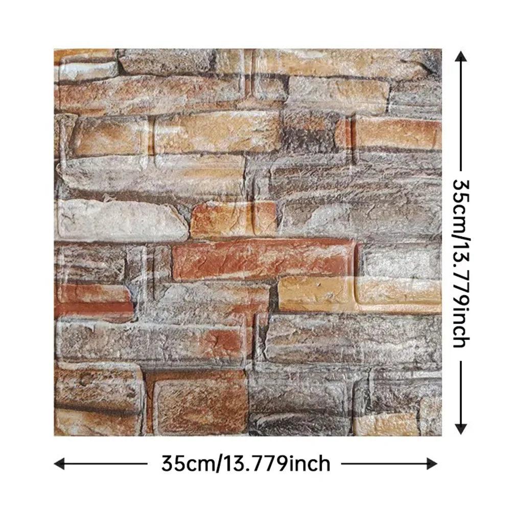 15pcs/20pcs/40pcs DIY 3D Simple Brick Pattern Wall Stickers,Thickened, Sound-proof,Waterproof,Moisture-proof - NTKSTORE