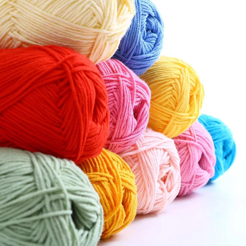 40-50g/Set 4ply Milk Cotton Knitting Yarn Needlework Dyed Lanas For Crochet Craft Sweater Hat Dolls At Low Price - NTKSTORE