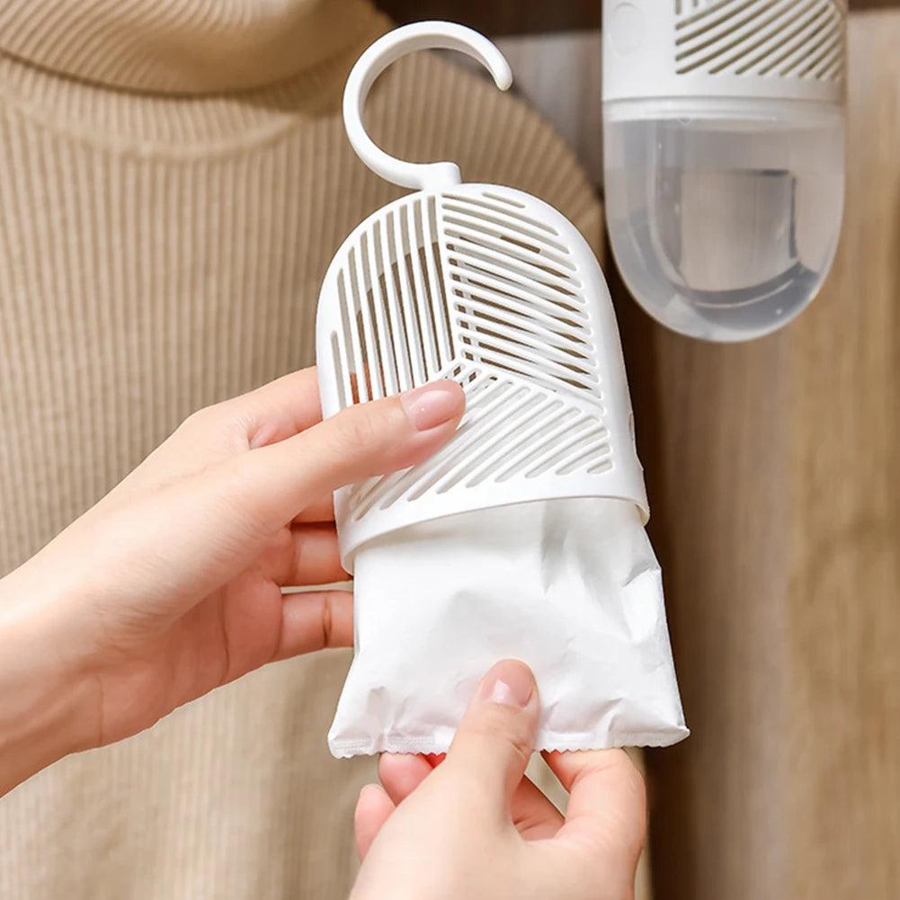 Clothes Dehumidification Box Reusable Hanging Dehumidifier Packs Anti-Mold with Water Collector&Hook for Wardrobe Closet Cabinet - NTKSTORE