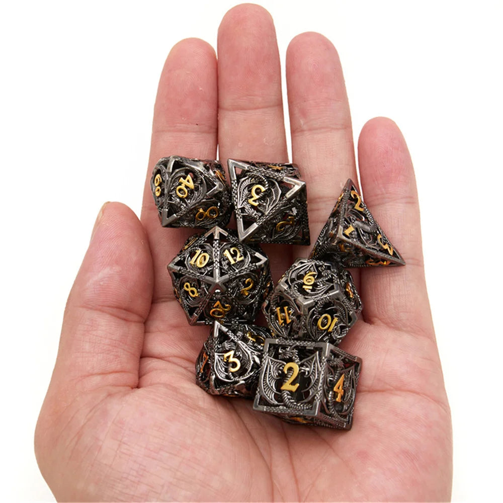 7-piece Semi Sharp DND Dice Set Suitable for Board Games, Halloween, Thanksgiving, Christmas, Gifts, Parties, and Collections - NTKSTORE