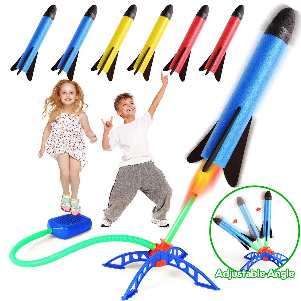 Kid Air Rocket Foot Pump Launcher Outdoor Air Pressed Stomp Soaring Rocket Toys Child Play Set Jump Sport Games Toy For Children - NTKSTORE