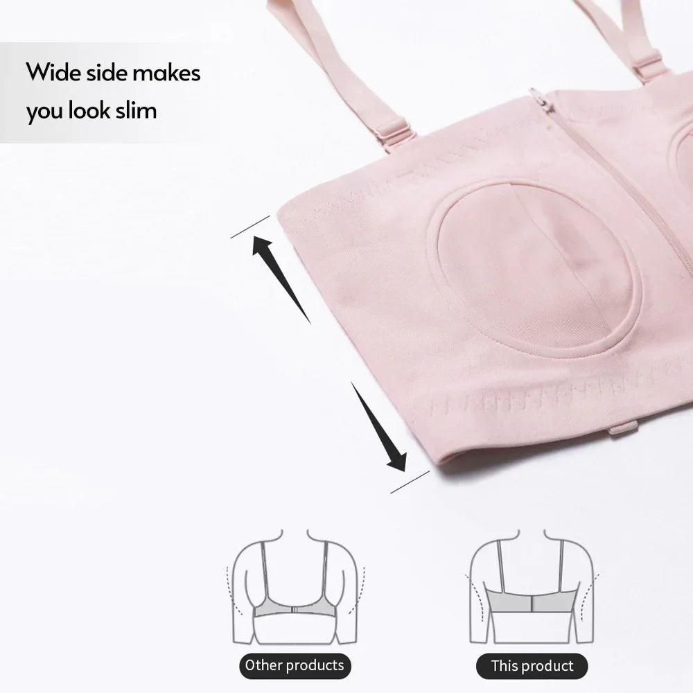 Maternity Bra Hands Free Pumping Bra Adjustable Cotton Breast Pump Bra No Steel Ring Nursing Bra for Breast Pump - NTKSTORE