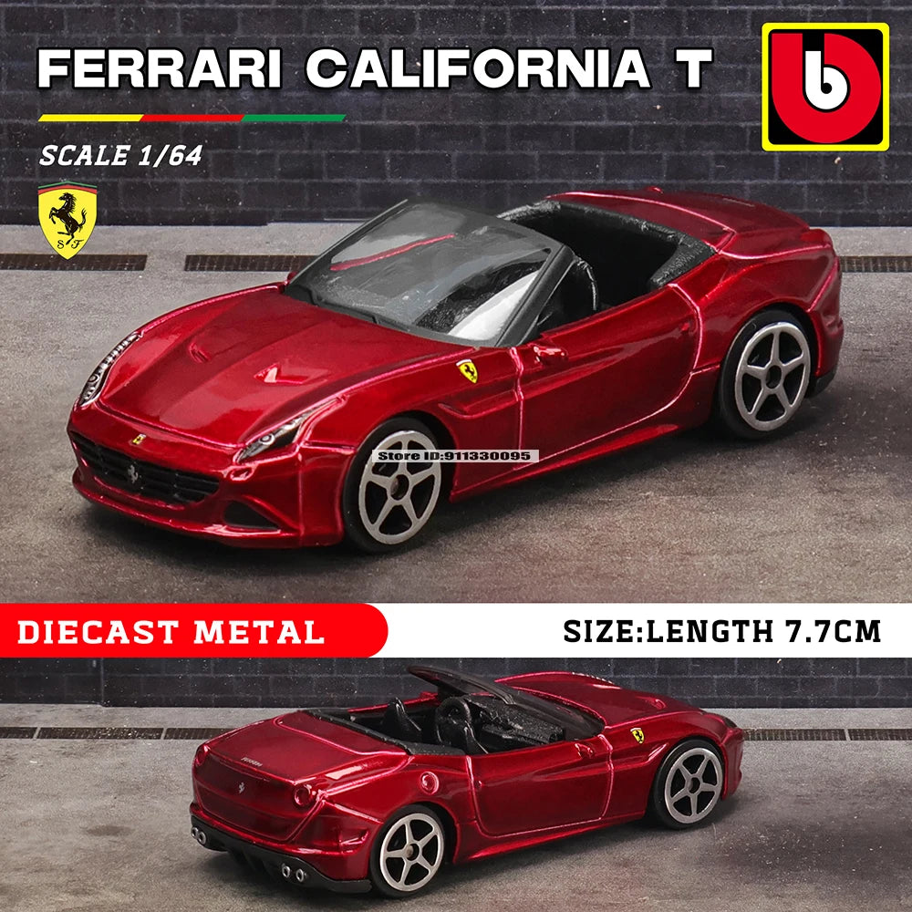 Bburago 1:64 Ferrari series 296 GTB 458 488 F12 ROMA F40 alloy luxury car die-casting car model toy collection gift