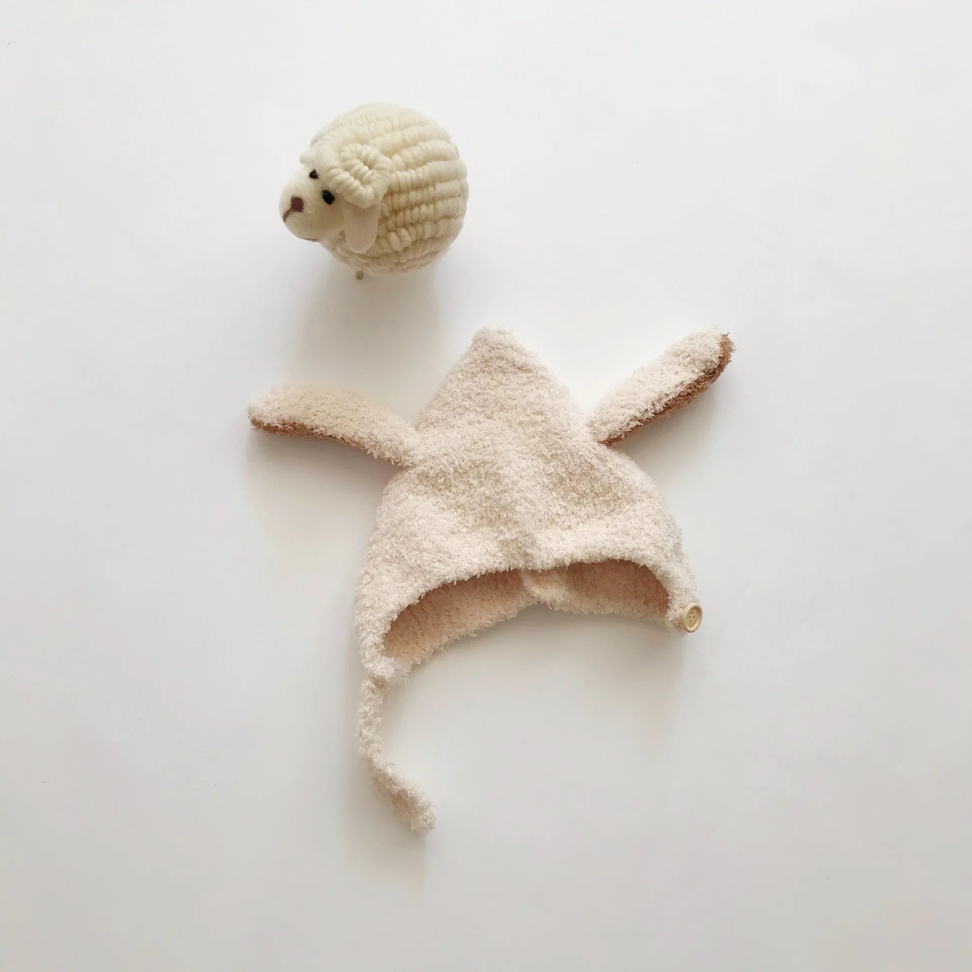 Cute Baby Winter Hat Fleece Warm Bonnets Rabbit Ear Hats for Kids Infant Babies Accessories Newborn Photography Props Boys Girls - NTKSTORE