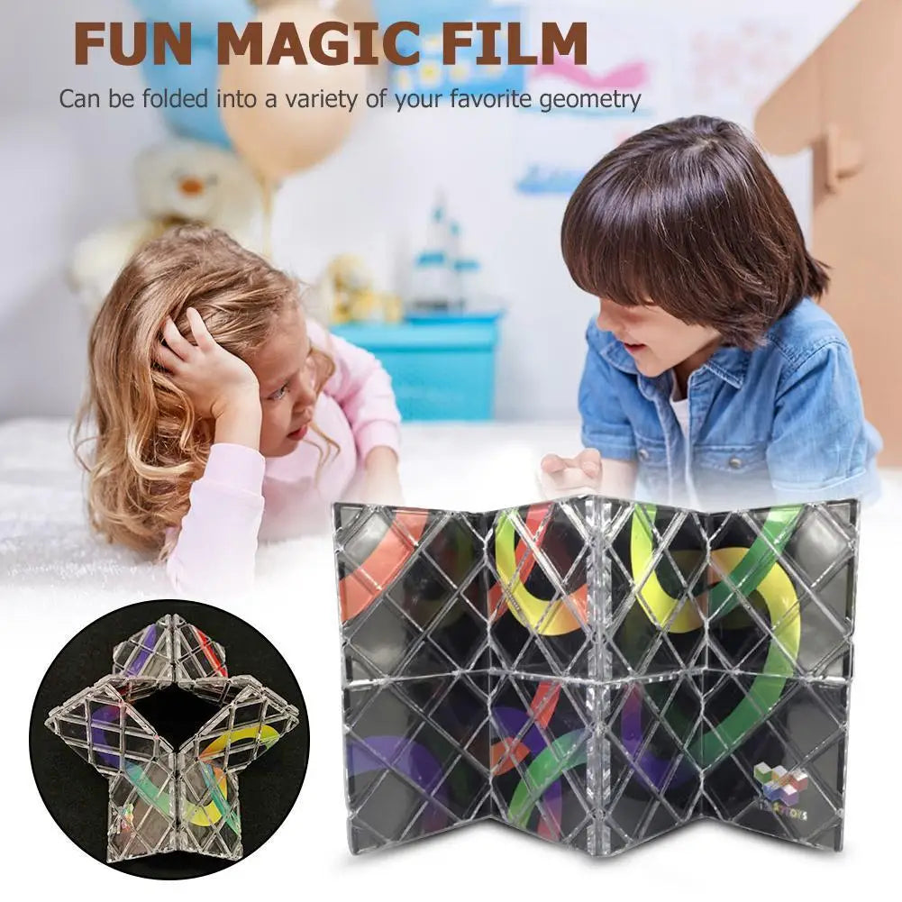 Twisty Cubo Magic Folding Puzzle Cube Party Favor Twisty Puzzle Birthday Gift 8 Panels 3 Rings Folding Puzzle Gift for Children - NTKSTORE