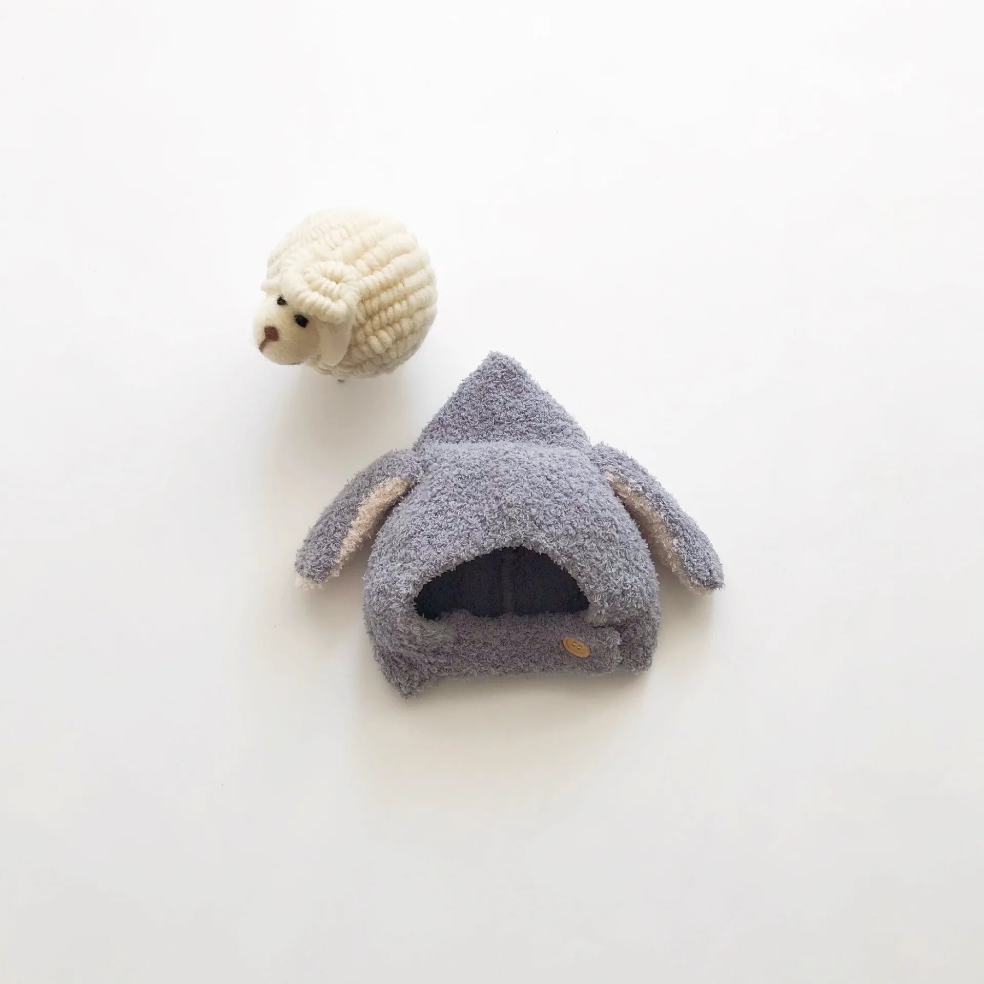 Cute Baby Winter Hat Fleece Warm Bonnets Rabbit Ear Hats for Kids Infant Babies Accessories Newborn Photography Props Boys Girls - NTKSTORE