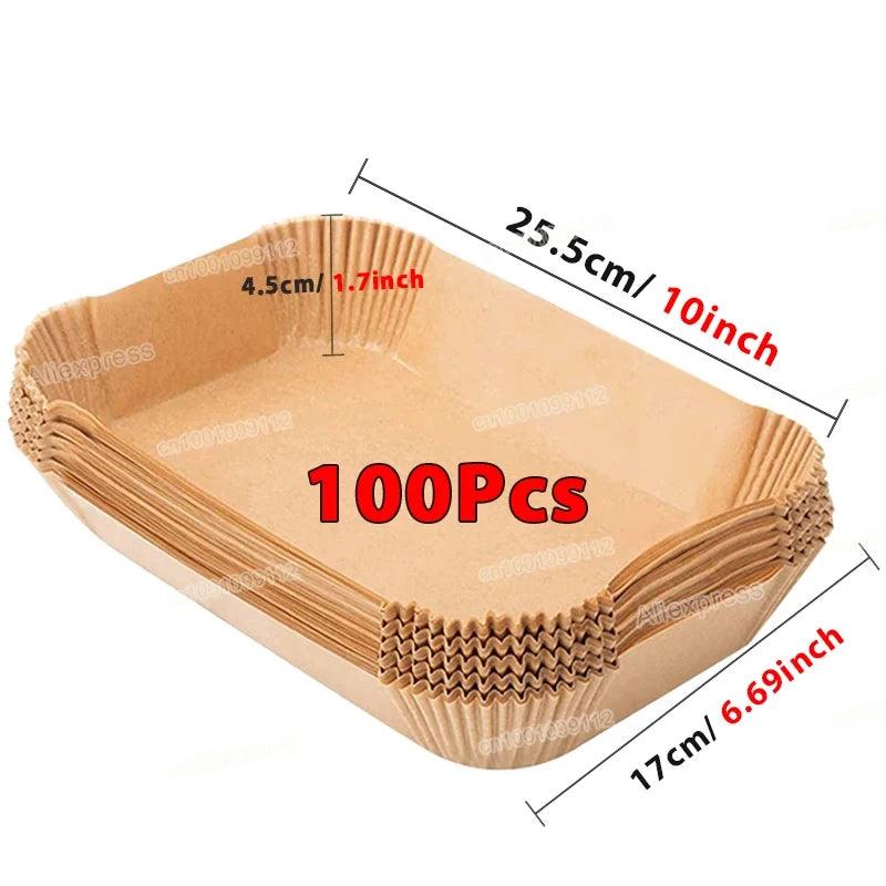 50/100Pcs Air Fryer Disposable Paper Non-Stick Airfryer Baking Papers Round Air-Fryer Paper Liners Paper Kitchen Accessories - NTKSTORE