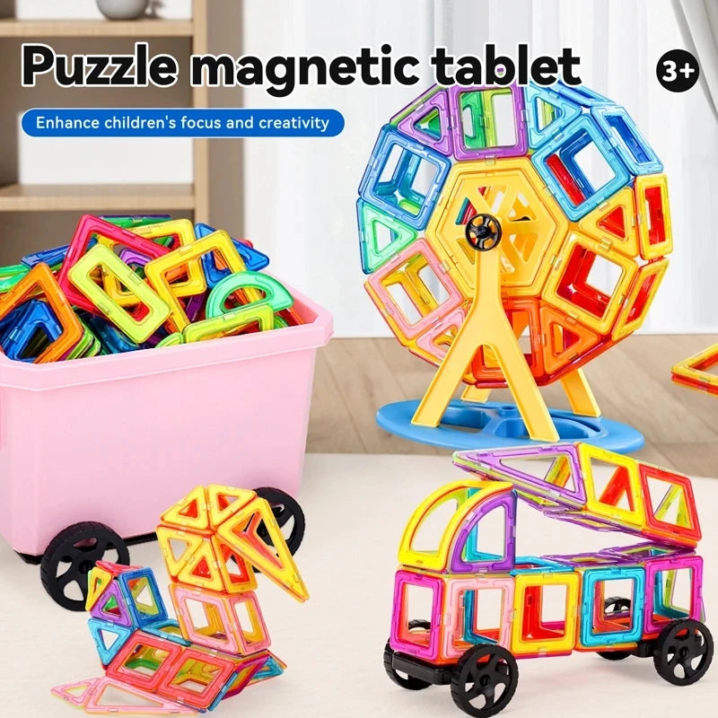 Magnets Toys for Kids 30-168pcs Medium Size Magnetic Blocks Magnetic Constructor Designer Set Educational Toys for Children