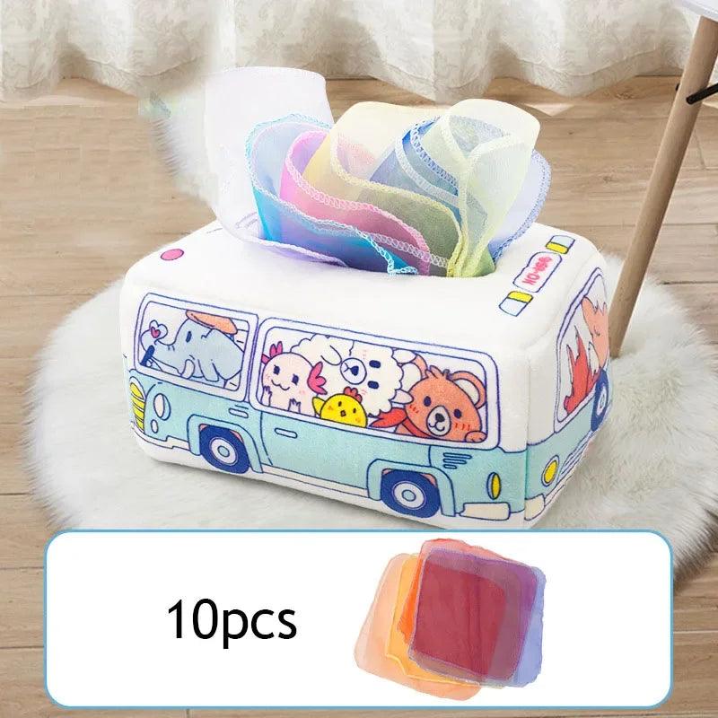 Baby Montessori Toy Magic Tissue Box Cotton Educational Learning Activity Sensory Toy For Kids Finger Exercising Busy Board Game - NTKSTORE