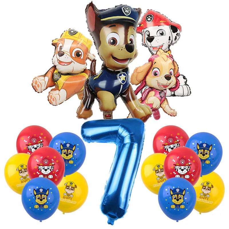 PAW Patrol Birthday Party Decorations Latex Aluminum Foil Balloons Disposable Tableware Kids Event Supplies Chase Marshall Skye - NTKSTORE