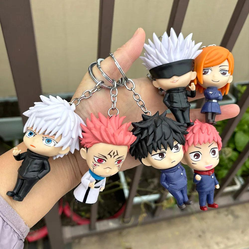 Jujutsu Kaisen Anime Figure Keychain Satoru Gojo Kugisaki Nobara Doll Bag Pendant Yuji PVC Collectible Car Keyring Decoration - NTKSTORE