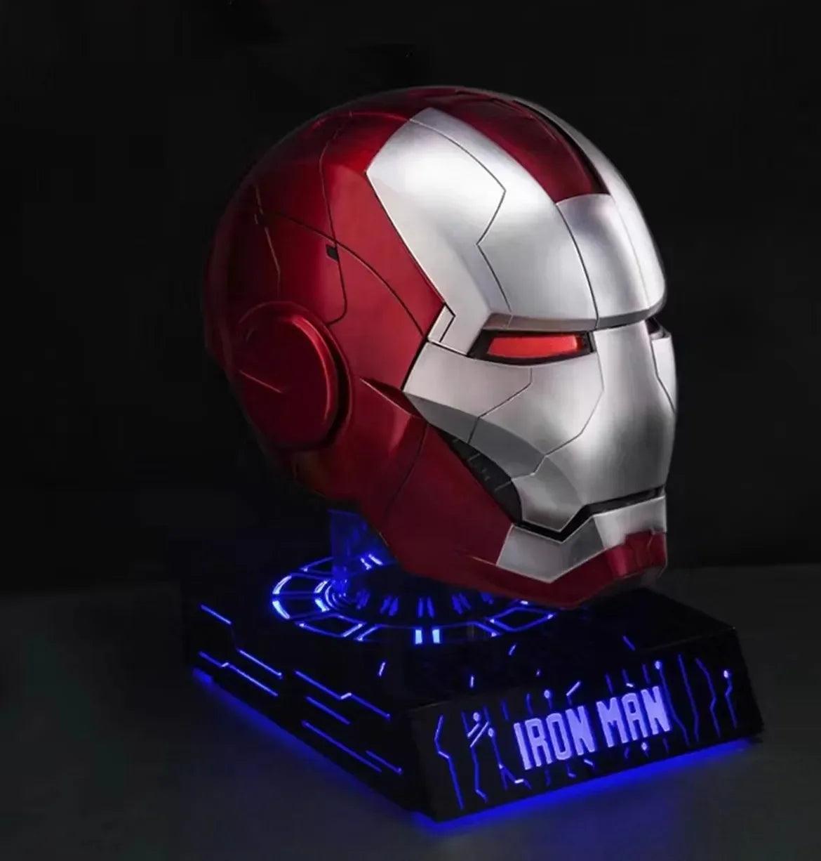 Iron Man Hot Toys Mk5 Autoking 1/1helmet Remote And Voice Control Iron Man Automatic Helmet Mask With Led Light Boy Gift Present - NTKSTORE