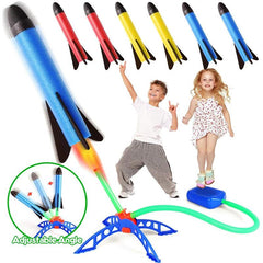 Kid Air Rocket Foot Pump Launcher Outdoor Air Pressed Stomp Soaring Rocket Toys Child Play Set Jump Sport Games Toy For Children - NTKSTORE