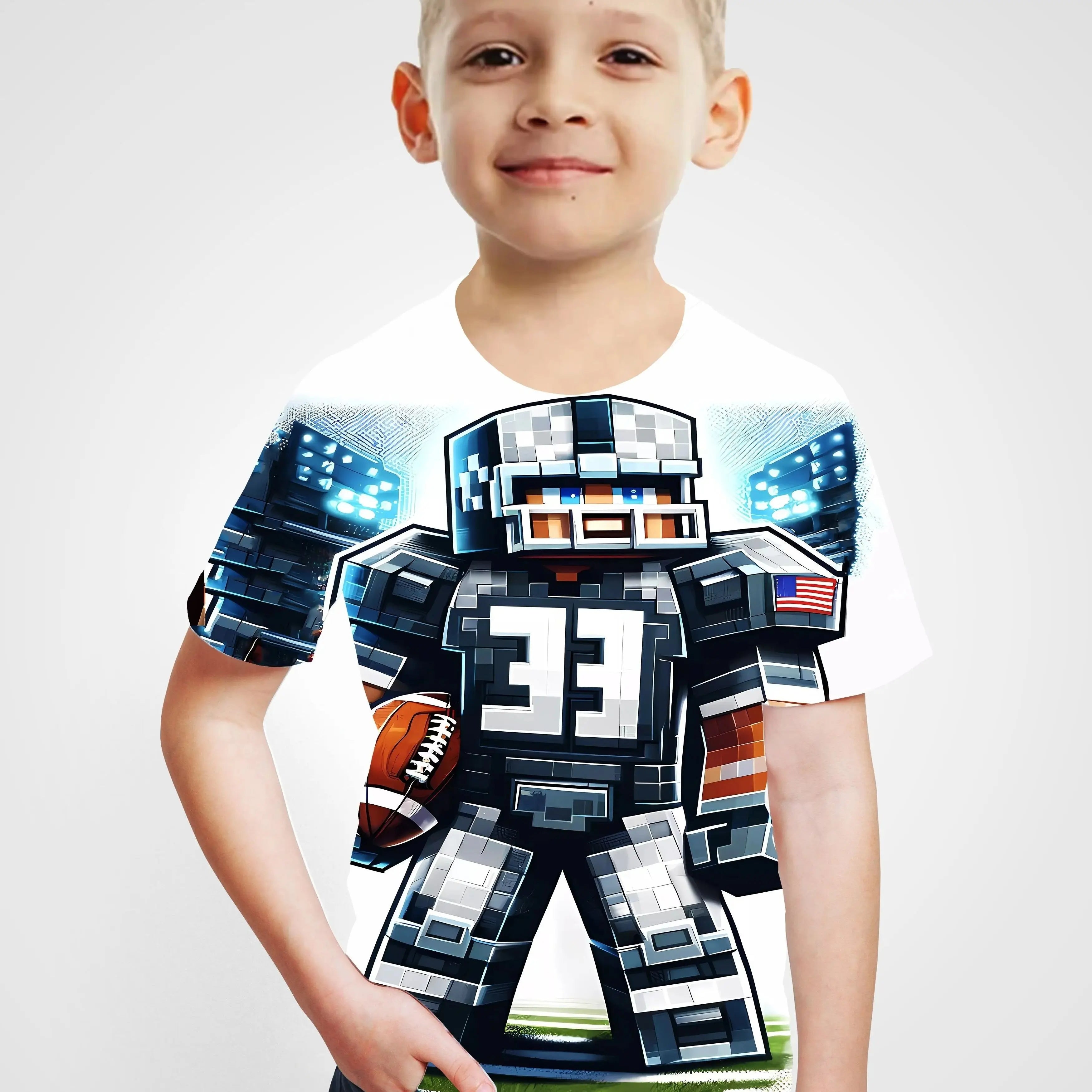 MINISO Summer New Children's Cartoon Print T-shirt 4-14 Year Old Boys Casual Top for Girls Clothing Boys Breathable T-shirt 2024 - NTKSTORE
