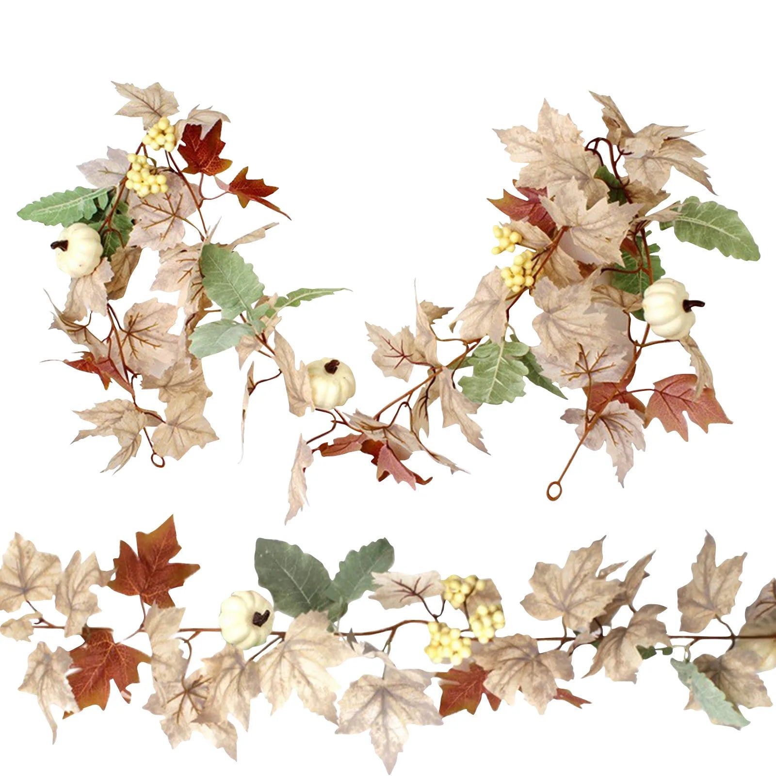 Fall Decoration Fall Maple Leaf Wreath Chimney Mantle Can Be Used For Thanksgiving Halloween Farm Home Decor Outdoor Indoors And - NTKSTORE