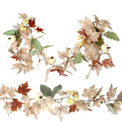 Fall Decoration Fall Maple Leaf Wreath Chimney Mantle Can Be Used For Thanksgiving Halloween Farm Home Decor Outdoor Indoors And - NTKSTORE