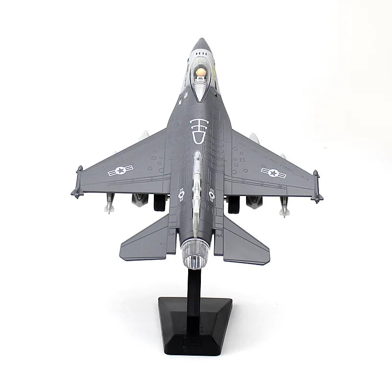 Alloy F16 Fighter model acoustooptic return force aviation military aircraft model Toy Ornament Gift FJ5