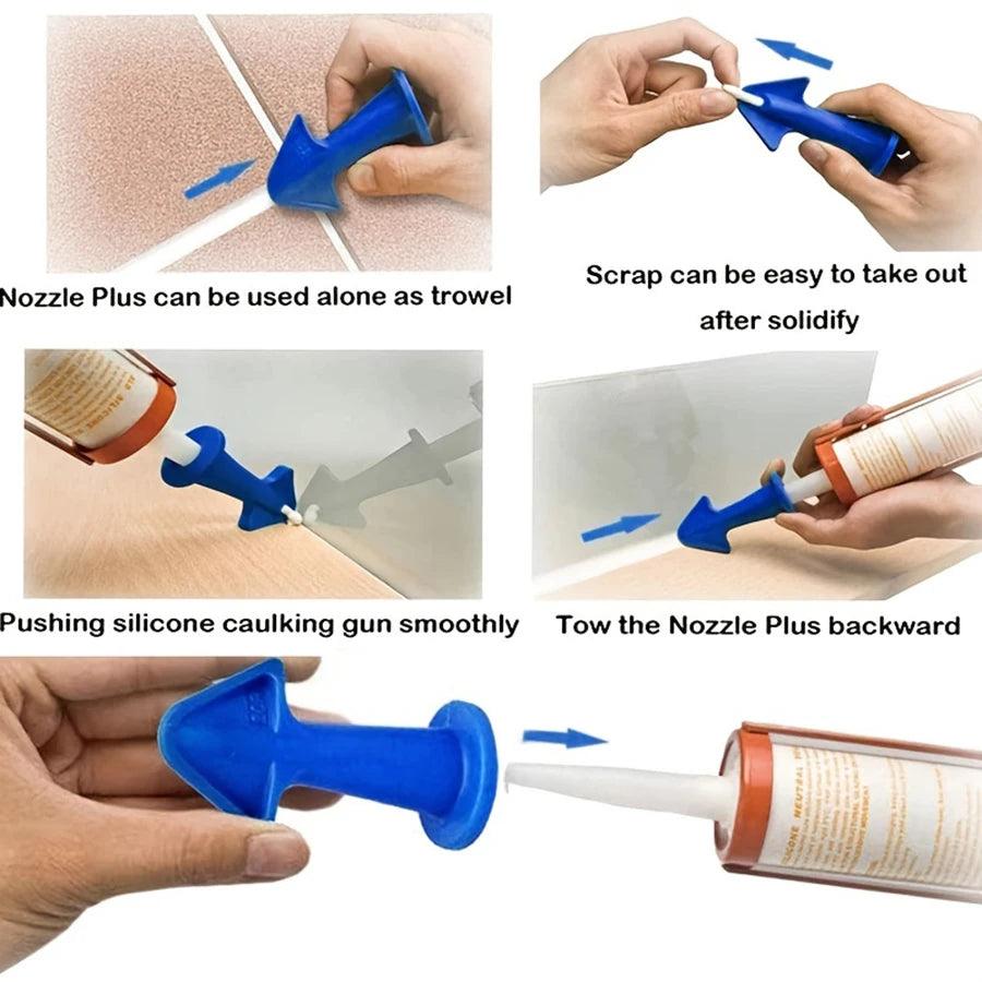 3PCS Caulk Nozzle Applicator Silicone Caulking Tools Kit, Sealant Nozzle Caulking Epoxy Piston Nozzle Accessories - NTKSTORE