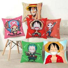 Hot Anime One Piece Luffy Figure Toys Cartoon Zoro Tony Chopper Printed Pillows Cover Birthday Party Decoration Toys Gift 45cm - NTKSTORE