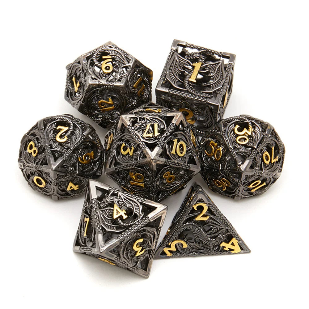 7-piece Semi Sharp DND Dice Set Suitable for Board Games, Halloween, Thanksgiving, Christmas, Gifts, Parties, and Collections - NTKSTORE